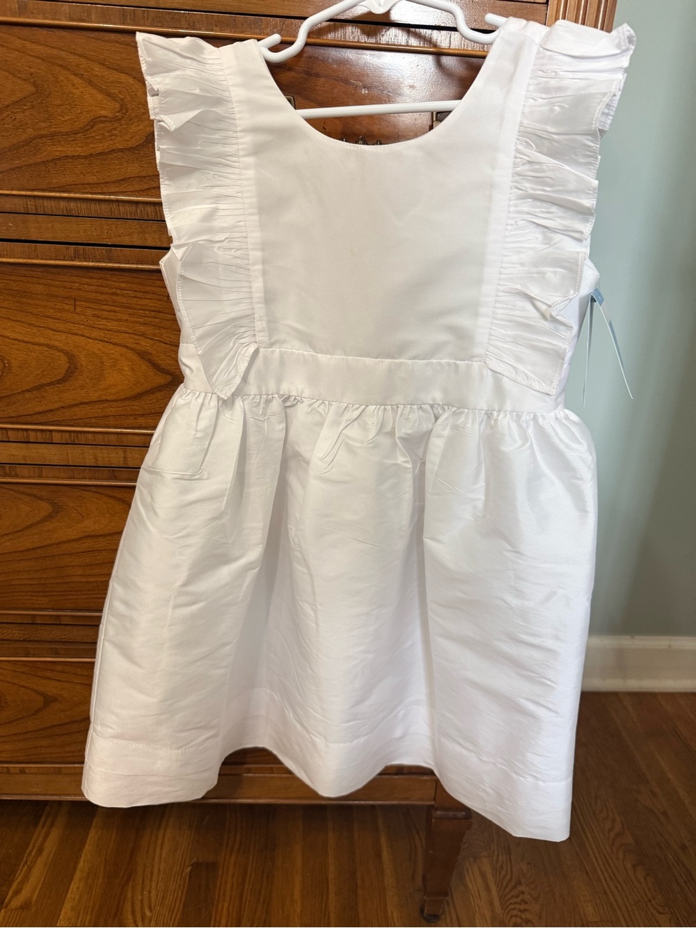 bella bliss White Ruffle Sleeve Girls Dress